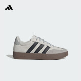 adidas「T头鞋」BARREDA板鞋德训鞋男女春季新款阿迪达斯轻运动   灰色/黑色/树脂黄   39