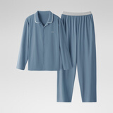 蕉内301H睡衣男女士纯棉情侣家居服长袖套装吸湿速干春秋季软棉棉内衣 【男】牛仔蓝 XL