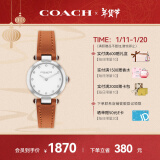 蔻驰（COACH）CARY系列 镶钻表圈 小牛皮表带 石英女表14504016  新年礼物/送礼