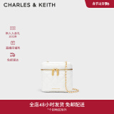 CHARLES&KEITH经典菱格链条单肩斜挎盒子包包女包生日礼物女CK2-80271114 White白色 S