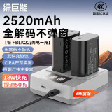 绿巨能（llano）适用松下S5M2相机DMW-BLK22电池快充充电器S5/S5M2X/S5K/GH6/GH5M2/G9M2单反微单双充配件2520mAh