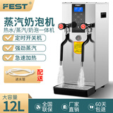 FEST蒸汽奶泡机开水机商用奶泡机12升萃茶机加热咖啡机打奶泡器 12L带定时双蒸汽（不锈钢旗舰款）RC-12SB