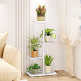 蜗家（WOJIA）花架花盆架子多层家用装饰置物层架铁艺客厅北欧简约挂架绿萝架 白色【高82cm】