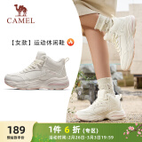 骆驼（CAMEL）加绒保暖女鞋防泼水高帮运动休闲鞋 K24C36L3627 米/樱花粉 37