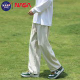 NASA BASE休闲裤男春夏季宽松垂感直筒裤男士青年阔腿潮牌百搭工装裤子 杏色 XL （建议125-150斤）