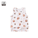 小猪大卫宝宝A类童装无袖上衣男宝女宝短裤背心 仙人掌小熊 120