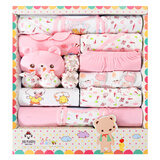 班杰威尔（Banjvall）新生儿衣服秋冬婴儿衣服礼盒套装纯棉刚出生宝宝衣服满月见面礼 四季晴天熊粉色 59cm (0-6个月)