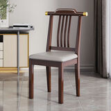 正崇中式实木餐椅家用简约现代椅子靠背椅吃饭饭店餐厅酒店凳子餐桌椅 【胡桃色】实木框架+软包坐板