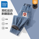 真维斯儿童加绒裤子2025秋冬款女童牛仔裤中大童保暖长裤女孩一体绒冬裤