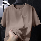 安踏（ANTA）短袖t恤男2025春夏季男士圆领凉爽透气运动上衣半袖跑步健身服男 -11亚麻灰【棉质透气】 L /175 适合120-140斤