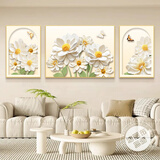 猫九酱奶油风客厅装饰画现代简约沙发背景墙挂画小清新三联画高档壁画