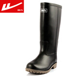 回力雨鞋男士款雨靴水鞋靴户外防水防滑牛筋底橡塑胶防水防滑鞋套鞋 高筒黑色HL8128 41