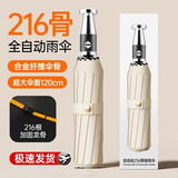 全自动雨伞超大号太阳伞遮阳防晒防紫外线男女折叠定制logo 【总裁同款伞】216骨自动米白色