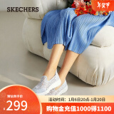 斯凯奇（Skechers）渔夫鞋夏一脚蹬女鞋蕾丝透气懒人运动散步鞋子休闲妈妈鞋平底单鞋 896020-LTGY/浅灰色 36