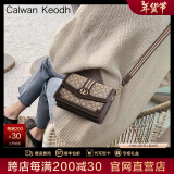 CALWAN KEODH包包女包新款2024单肩包斜挎ck风小方包新年生日礼物送女友老婆 【咖啡色】高端品牌时尚百搭撞色印花包高级感实用走心