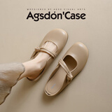 奥古狮登（Agsdon）半拖鞋女浅口低跟一脚蹬穆勒拖鞋百搭圆头凉拖 452012 杏 39