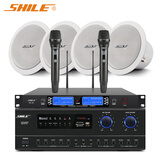 狮乐（SHILE）会议室定阻同轴吸顶音响8英寸吊顶天花喇叭背景音乐公共广播音箱喇叭系统 AV108+BX308+SH28