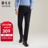 雅戈尔（YOUNGOR）休闲裤男DP棉免烫不易皱裤子自然垂顺易打理新品 VCDP329979AWA黑色 31.5/78A