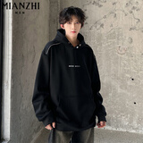棉致2025美式连帽重磅印花卫衣男春秋冬季新款宽松潮流上衣帽衫加绒 黑色【3257不加绒高品质28】 XL 125-140斤