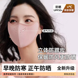 佳睦防嗮保暖口罩冬季防风防寒加厚女高颜值护眼角骑行眼镜不哈气粉色