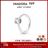 潘多拉（PANDORA）[新年礼物]闪耀单石戒指女简约情侣对戒生日礼物送女友 闪耀单石戒指 56mm—16号圈口