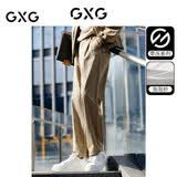 GXG男装  零压系列多色泡泡纱弹力简约宽松锥形长裤 卡其色 2XL (33)