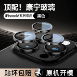 KOOLIFE苹果16系列【康宁镜头膜】适用iPhone16ProMax后摄像头盖16pro手机保护膜全包贴膜高清十六相机罩 16promax/16pro镜头膜｜钛金属-黑色