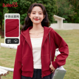 班尼路（Baleno）短款连帽卫衣外套女2025年春秋季百搭休闲时尚款开衫亲肤透气上衣