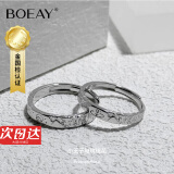 BOEAY小王子玫瑰情侣戒指女款纯银对戒钟久久求婚戒指结婚表白送女朋友 小王子与玫瑰花对戒/七仓发货
