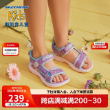 Skechers斯凯奇女童包头凉鞋夏季童鞋儿童公主鞋婴儿魔术贴闪灯鞋302965L