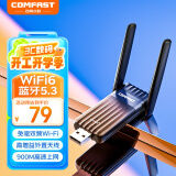 COMFASTWiFi6免驱动USB无线网卡蓝牙5.3二合一外置高增益双天线 台式机笔记本电脑WiFi接收发射器 CF-943F