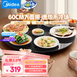 美的（Midea）暖菜板 饭菜保温板饭菜加热板 加热桌垫 火锅加热垫家用旋转餐桌转盘（圆形60CM)可旋转HBU60Y1