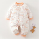 婧麒婴儿连体衣保暖秋冬夹棉冬季新生儿衣服宝宝150g加厚哈衣服 150g龙凤呈祥 73cm