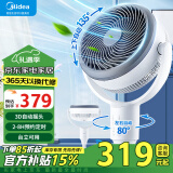 美的（Midea）电风扇 空气循环扇家用立式遥控落地扇涡轮换气扇循环对流3D摇头电扇轻音低噪大风力节能风扇 GAG24JR【旗舰单品 3D摇头】