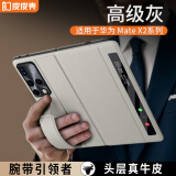 皮皮壳适用于HUAWEI/华为matex2手机壳真皮折叠屏全包翻盖皮套手机套磁吸防摔功能商务华为X2手机壳 【灰色】弹力腕带基础款
