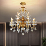 奥施洛欧式全铜水晶吊灯简欧客厅大气奢华别墅大吊灯法式轻奢高档灯饰 12头