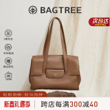 BAGTREE【明星推荐】包包树海豚包 真皮品牌托特包大容量女士通勤女生包 大号-烤棕色 能装14寸MacBook 【bag tree植鞣女包】生日礼物女