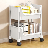 卓博可移动推车置物架蔬菜篮子收纳架零食储物架书架SJ16开口款2层