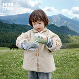Kocotreekk树儿童手套保暖加绒防水幼童连指手套玩雪手套冬季卡通云雾灰S
