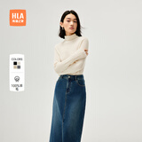 HLA海澜之家长袖针织衫女可翻高领纯羊毛毛衣女装冬