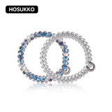 HOSUKKO电话线发圈头绳皮筋发饰发绳手环手绳缤纷系列 溪流银瀑M 2个