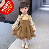 G.duck女童连衣裙春秋季儿童装2025年新款小童洋气3-7岁女宝宝公主裙子 卡其色 90 建议年龄1岁半左右