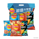乐事（Lay's）大波浪组合包(鱿鱼+红烩+烧烤)70克*3包 零食大礼包 休闲食品