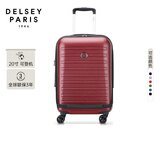 DELSEY法国戴乐世拉杆箱20英寸万向轮行李箱2058大使登机箱男女通用箱子 红色 20英寸 【前置口袋 可扩容】