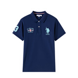 U.S. POLO ASSN.polo衫男商务休闲短袖t恤男干爽透气半袖男上衣 藏蓝色 XL