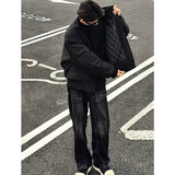 至唯加厚棉服夹克外套男生春秋冬季新款拉链防水潮牌流棉衣棉袄保暖衫 XZ1213-M2527黑色（加棉加厚） L 【推荐105-120斤】