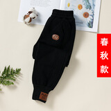 Radinka2025秋冬新款男童裤子中大童休闲时尚儿童宽松小脚裤运动裤YDK CD款 黑色 【春秋款】 140