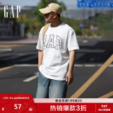 Gap【热卖爆款】男装2024夏新款撞色logo圆领短袖T恤纯棉上衣544465 白色 185/108A(XXXL) 亚洲尺码