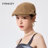 凡饰（FANCET）帽子女春季英伦复古报童帽百搭休闲雅痞鸭舌帽纯棉前进帽 原野驼M