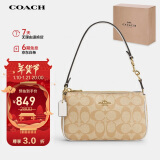 蔻驰（COACH）【品牌直供】女士小号手提包麻将包卡其白色CS442IMDQC